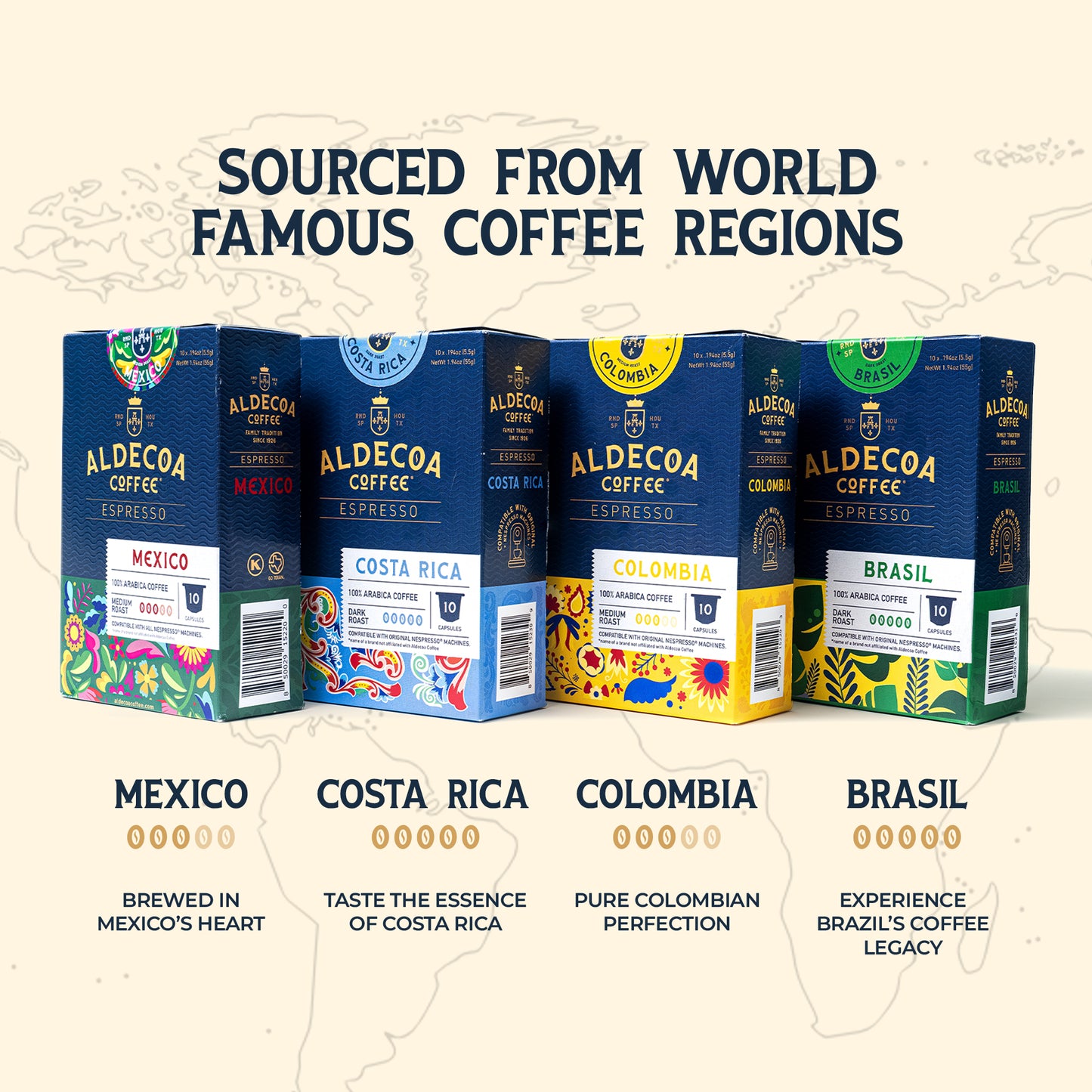 Mexico Single Serve Espresso Pods, 6-Pack, 60 Count